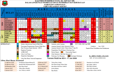 KALENDER PENDIDIKAN TAHUN AJARAN 2026/2027